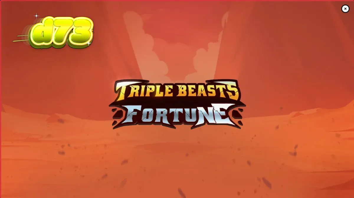 Tampilan visual slot Triple Beasts of Fortune dengan latar ngarai prasejarah dan simbol totem hewan.